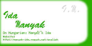 ida manyak business card